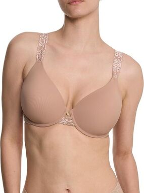 Natori Nude Pure Luxe Underwire Lace Bra 38DDD Tan Full Coverage